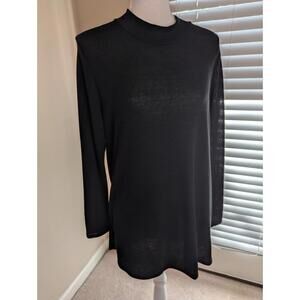 Women's Black Mock Neck Long Sleeve Sweater Large Pre-owned Excellent
